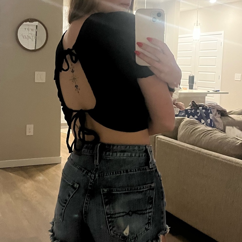 Forever 21 Black Textured Top